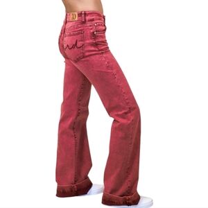 RANCH DRESS'N Fallon Taylor Signature "Merlot" red washed trouser jeans x-small
